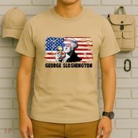 Funny George Sloshington USA American Flag T-Shirt thumb 6