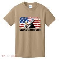 Funny George Sloshington USA American Flag Kids T-Shirt thumb 0