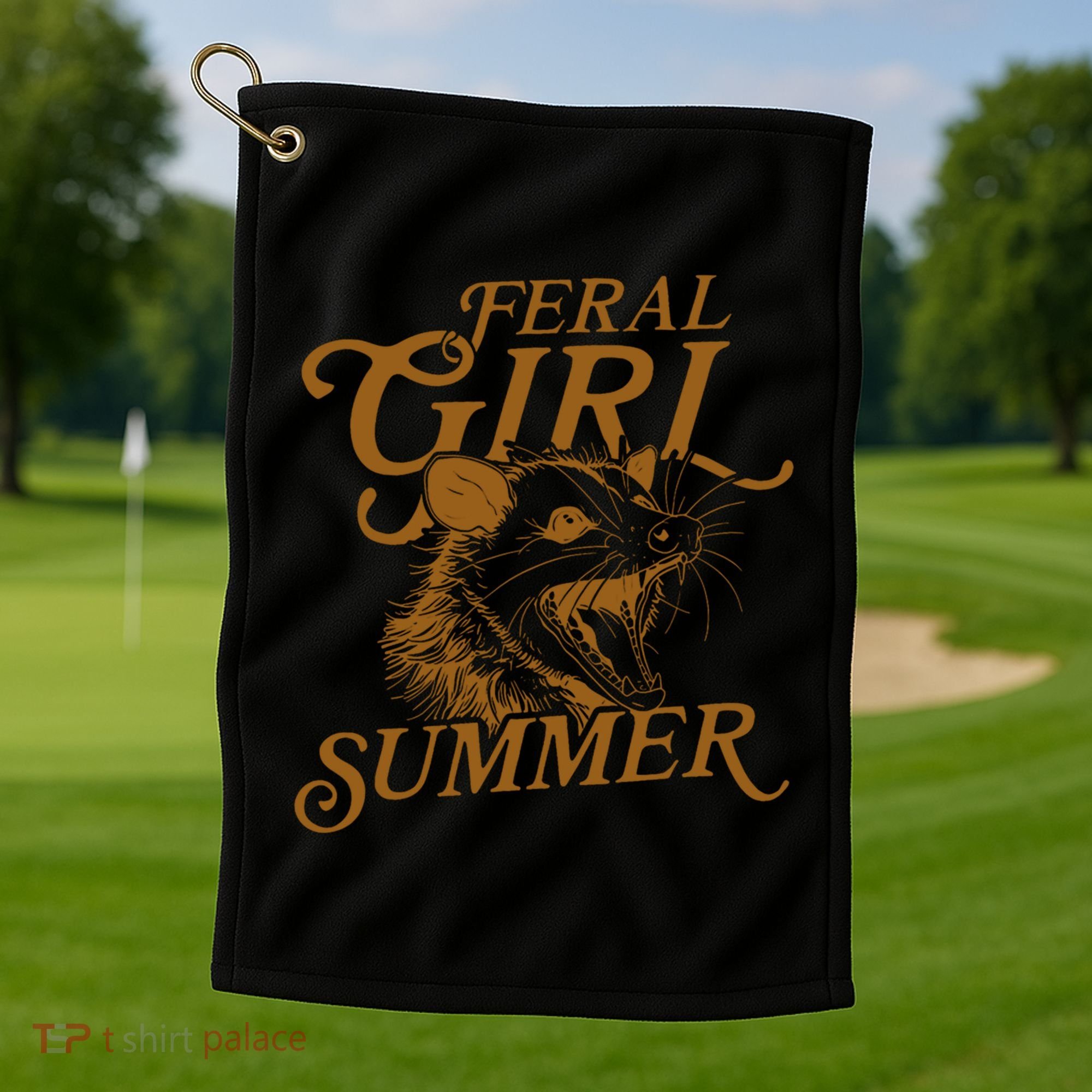 Feral Girl Summer Funny Golf Towel