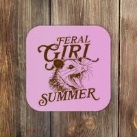 Feral Girl Summer Funny Coaster thumb 0