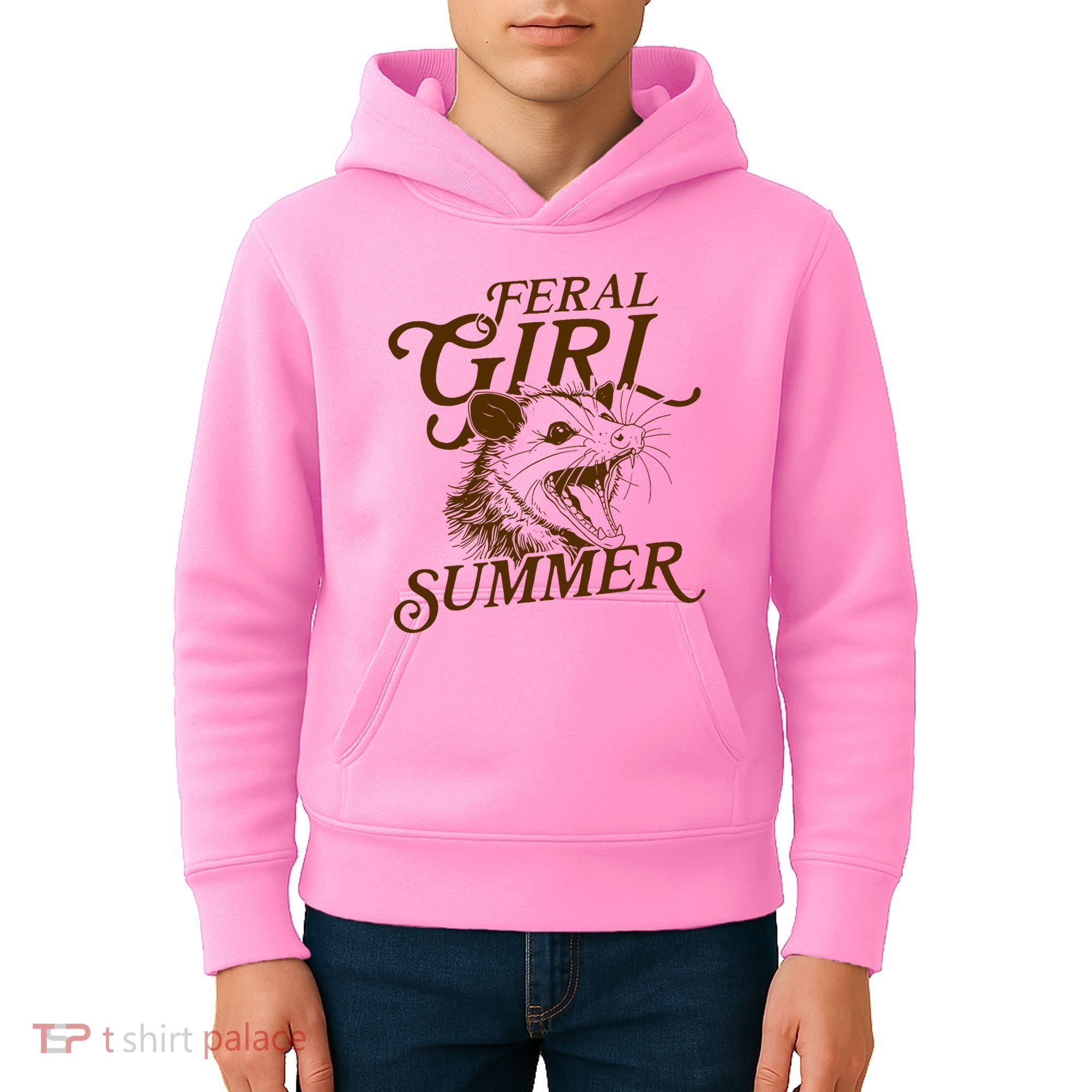 Feral Girl Summer Funny Kids Hoodie