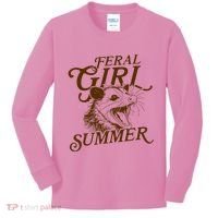 Feral Girl Summer Funny Kids Long Sleeve Shirt thumb 0
