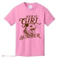 Feral Girl Summer Funny Kids T-Shirt thumb 0