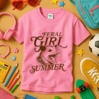 Feral Girl Summer Funny Kids T-Shirt thumb 3