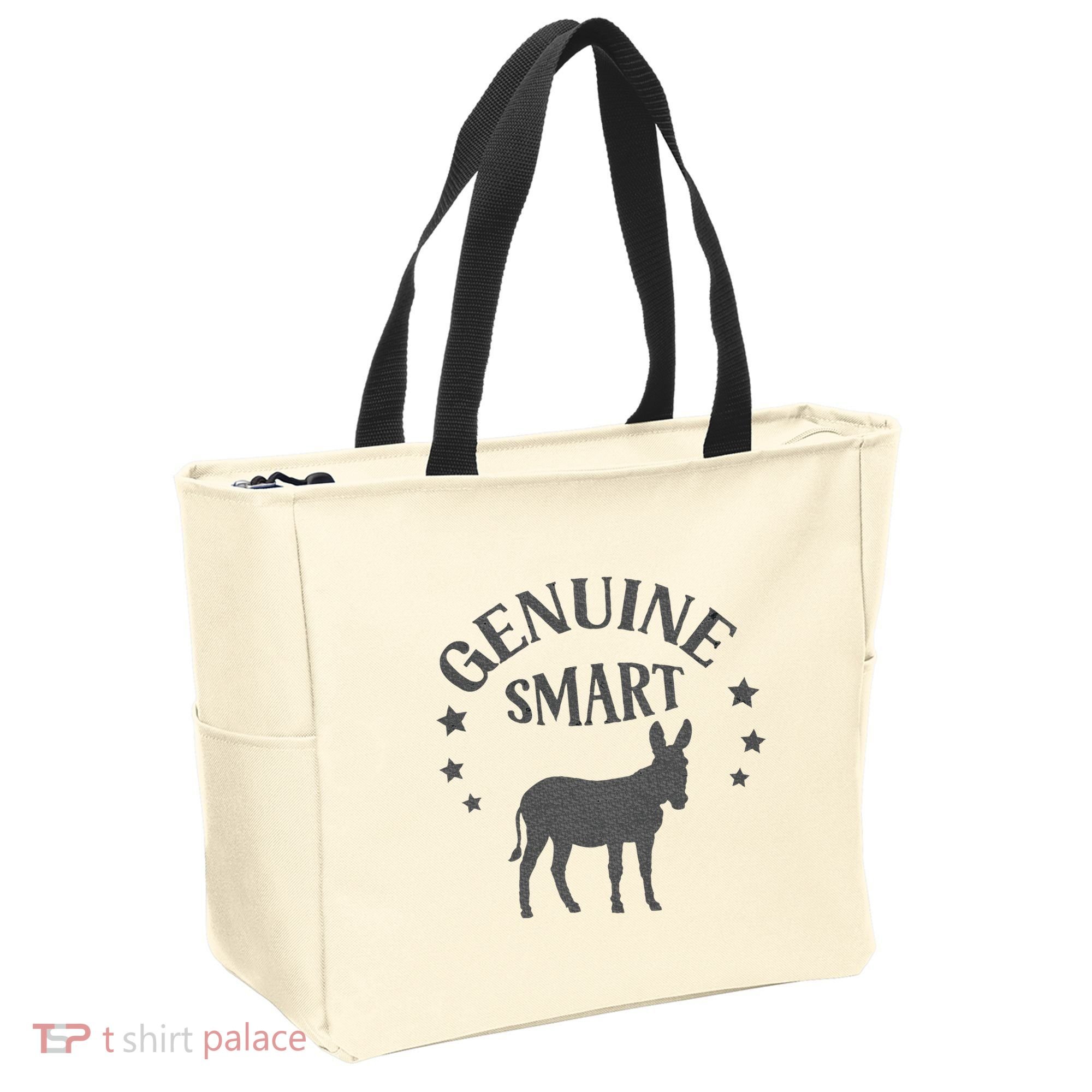 Funny Genuine Smart Ass Donkey Graphic Tote Bag