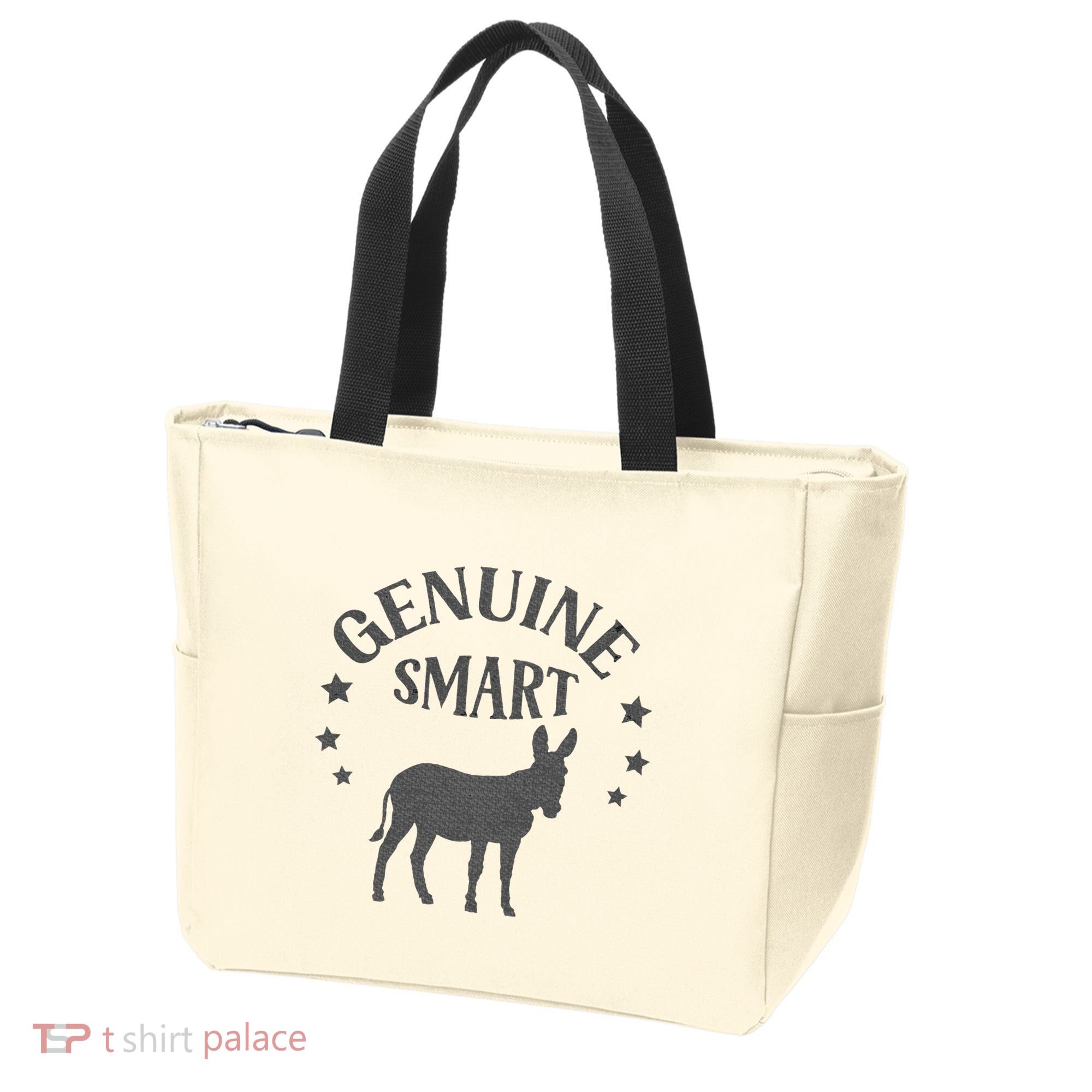 Funny Genuine Smart Ass Donkey Graphic Tote Bag