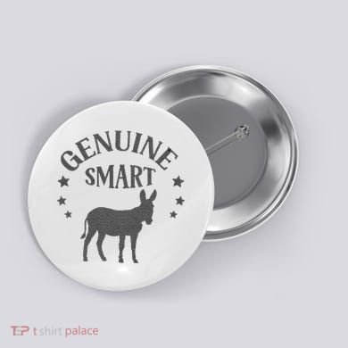 Funny Genuine Smart Ass Donkey Graphic Button