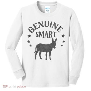 Funny Genuine Smart Ass Donkey Graphic Kids Long Sleeve Shirt