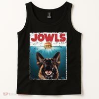 Funny German Shepherd Jowls Hamburger Gsg Dog Mom Dog Dad Tank Top thumb 2
