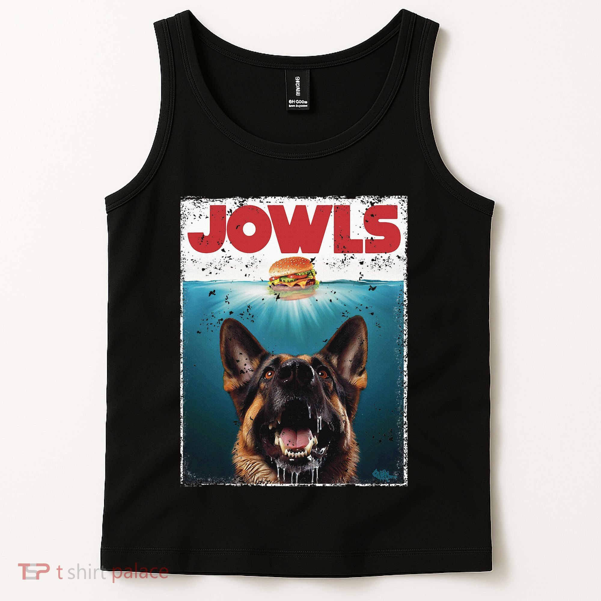 Funny German Shepherd Jowls Hamburger Gsg Dog Mom Dog Dad Tank Top