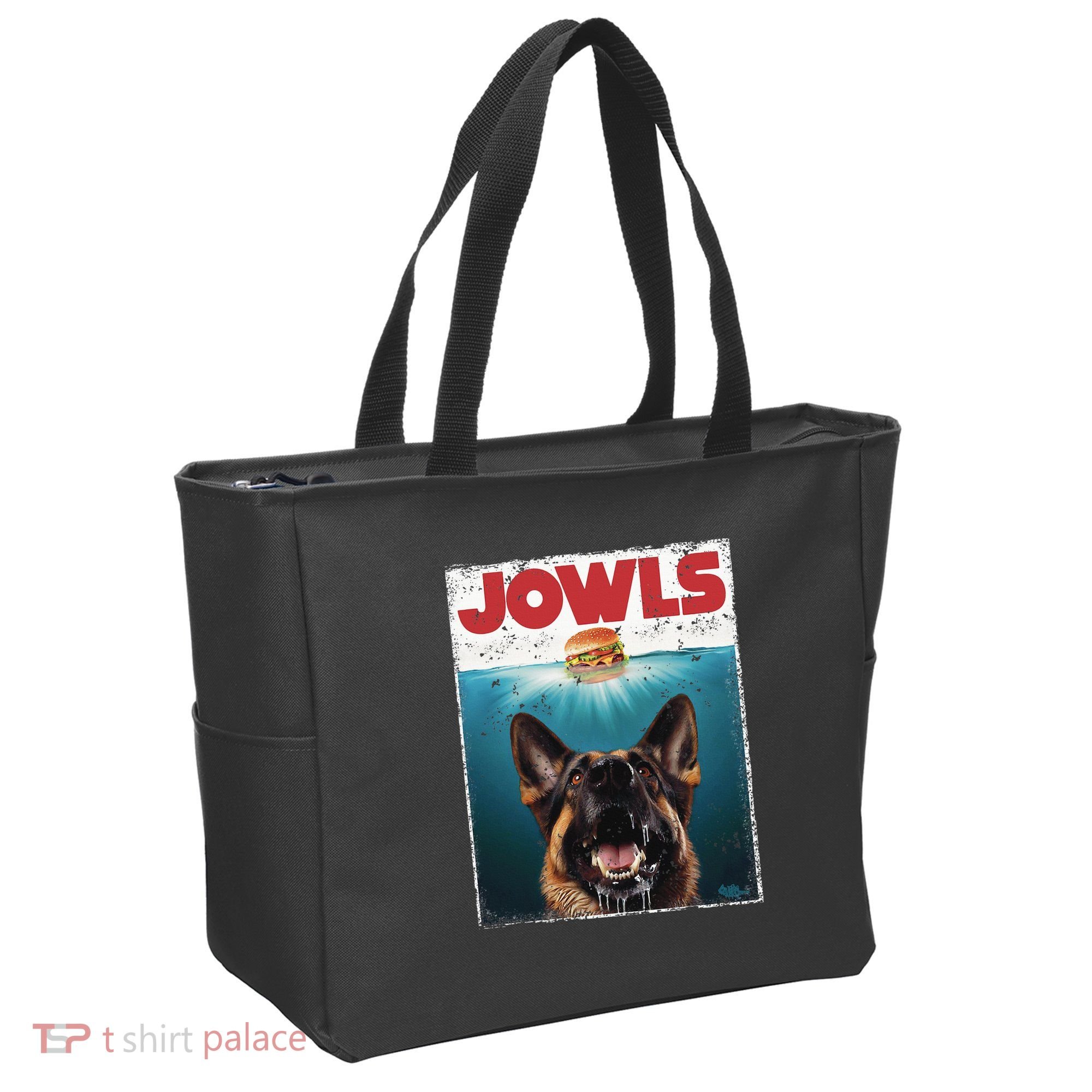 Funny German Shepherd Jowls Hamburger Gsg Dog Mom Dog Dad Tote Bag