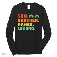 Funny Gamer Son Big Brother Gaming Legend Gift Boys Teens Long Sleeve Shirt thumb 0