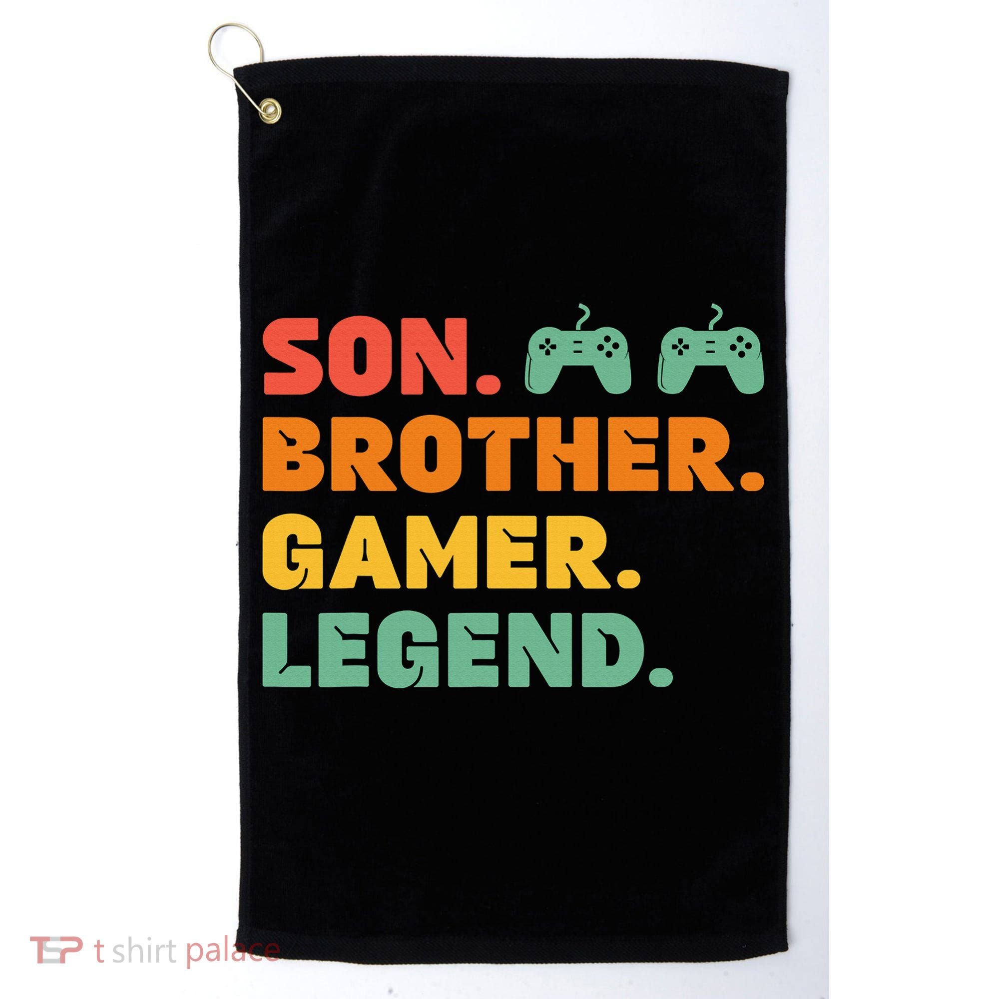 Funny Gamer Son Big Brother Gaming Legend Gift Boys Teens Golf Towel
