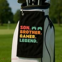 Funny Gamer Son Big Brother Gaming Legend Gift Boys Teens Golf Towel thumb 2