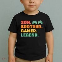 Funny Gamer Son Big Brother Gaming Legend Gift Boys Teens Toddler T-Shirt thumb 2