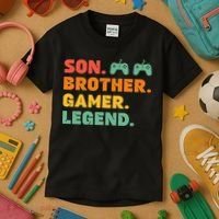 Funny Gamer Son Big Brother Gaming Legend Gift Boys Teens Kids T-Shirt thumb 3