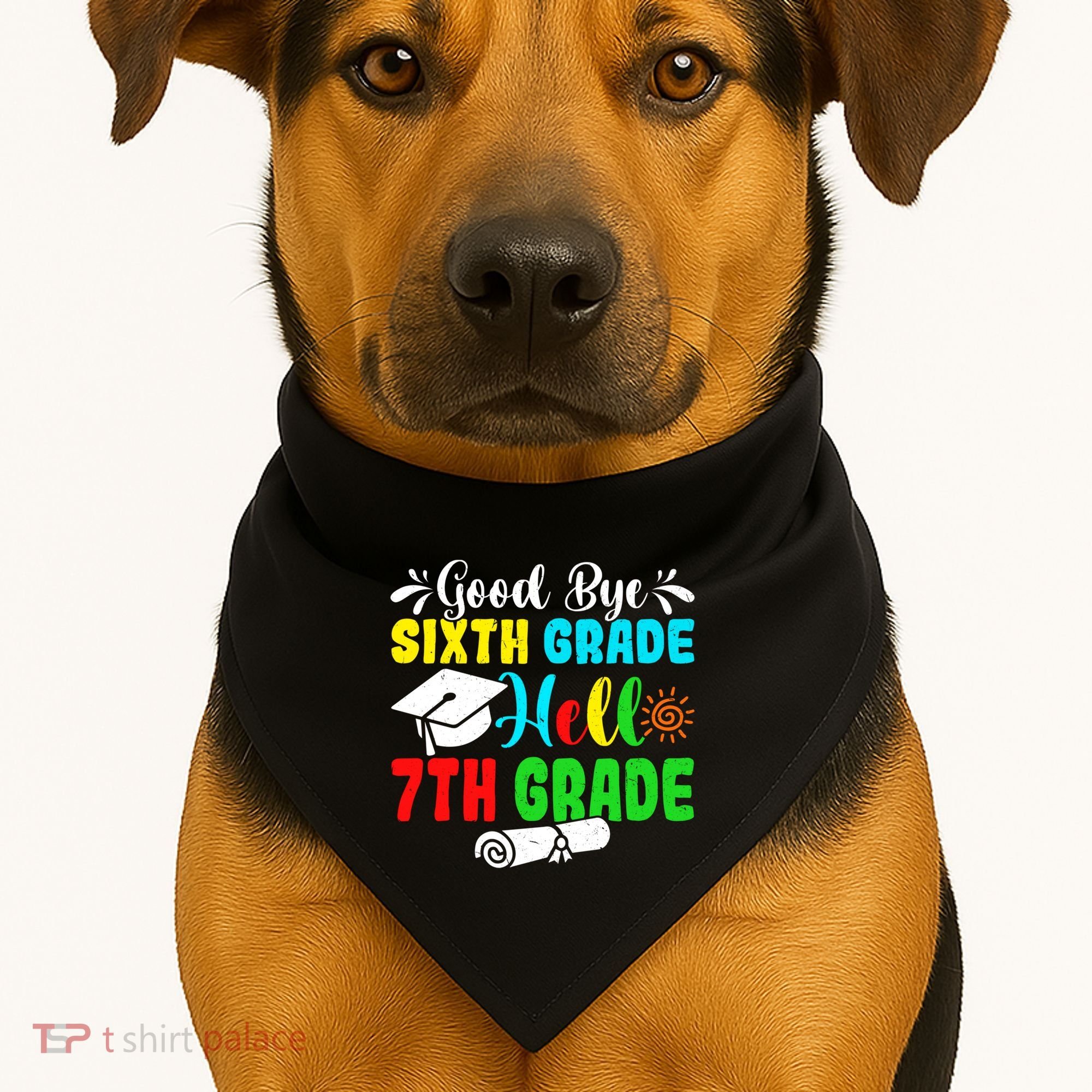 Fun Goodbye Sixth Grade Hello 7Th Grade Last Day Of School Gift USA-Made Doggie Bandana
