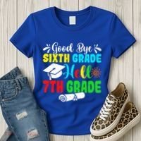 Fun Goodbye Sixth Grade Hello 7Th Grade Last Day Of School Gift Women's T-Shirt thumb 3