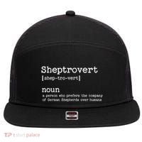 Funny German Shepherd Dog Playful Pet Lover 7 Panel Mesh Trucker Snapback Hat thumb 0