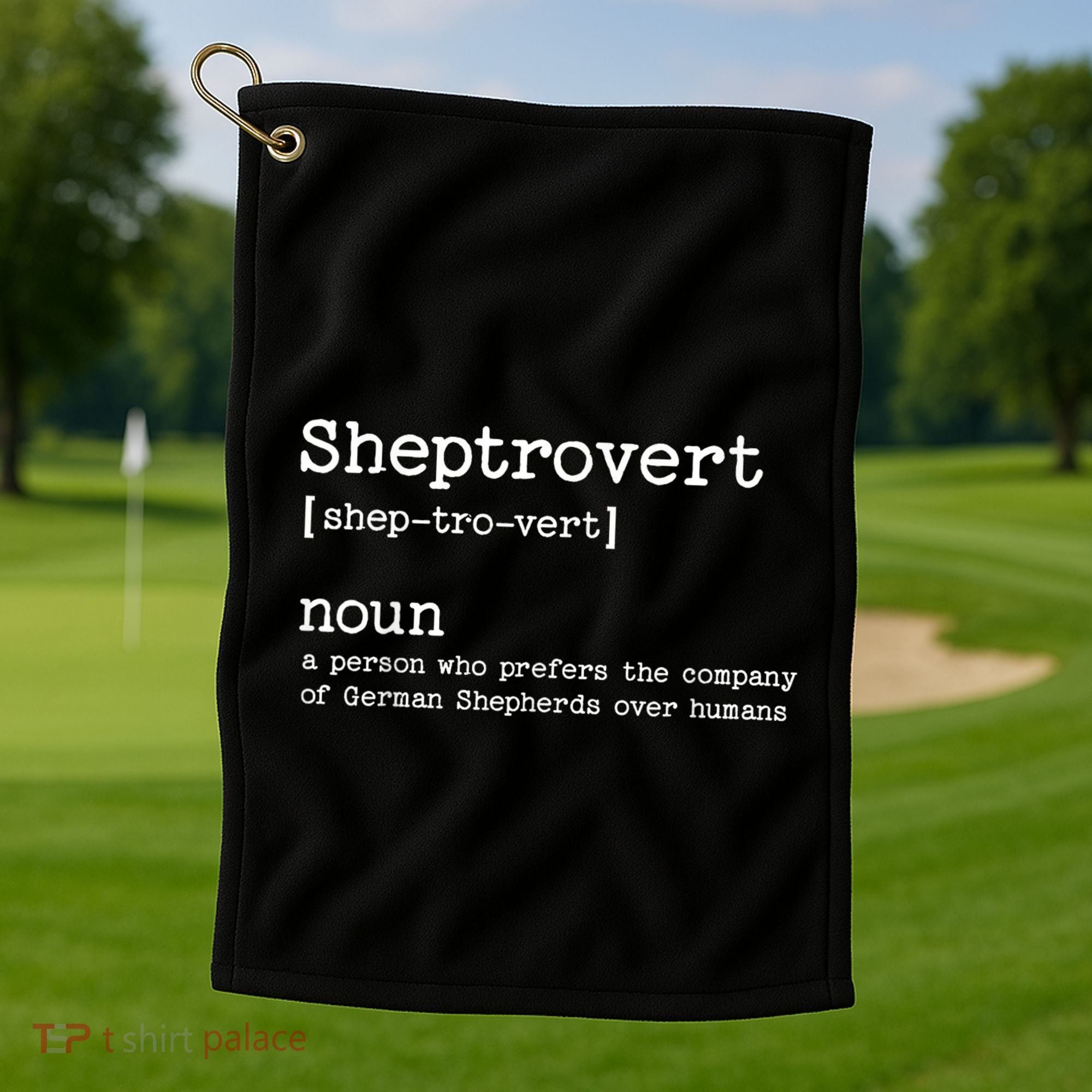 Funny German Shepherd Dog Playful Pet Lover Golf Towel