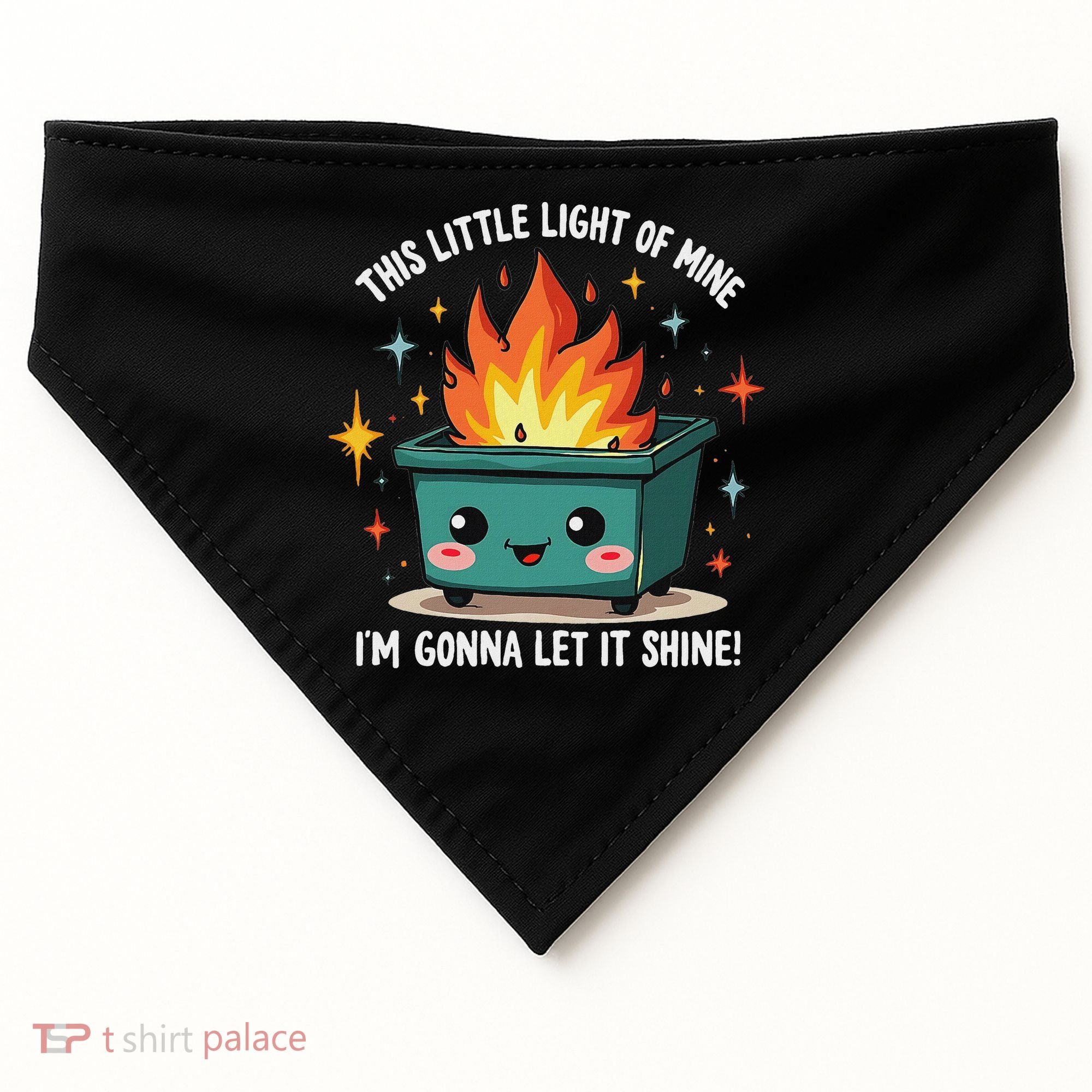 Fun Groovy This Little Light Of Mine Emotional Dumpster Fire USA-Made Doggie Bandana