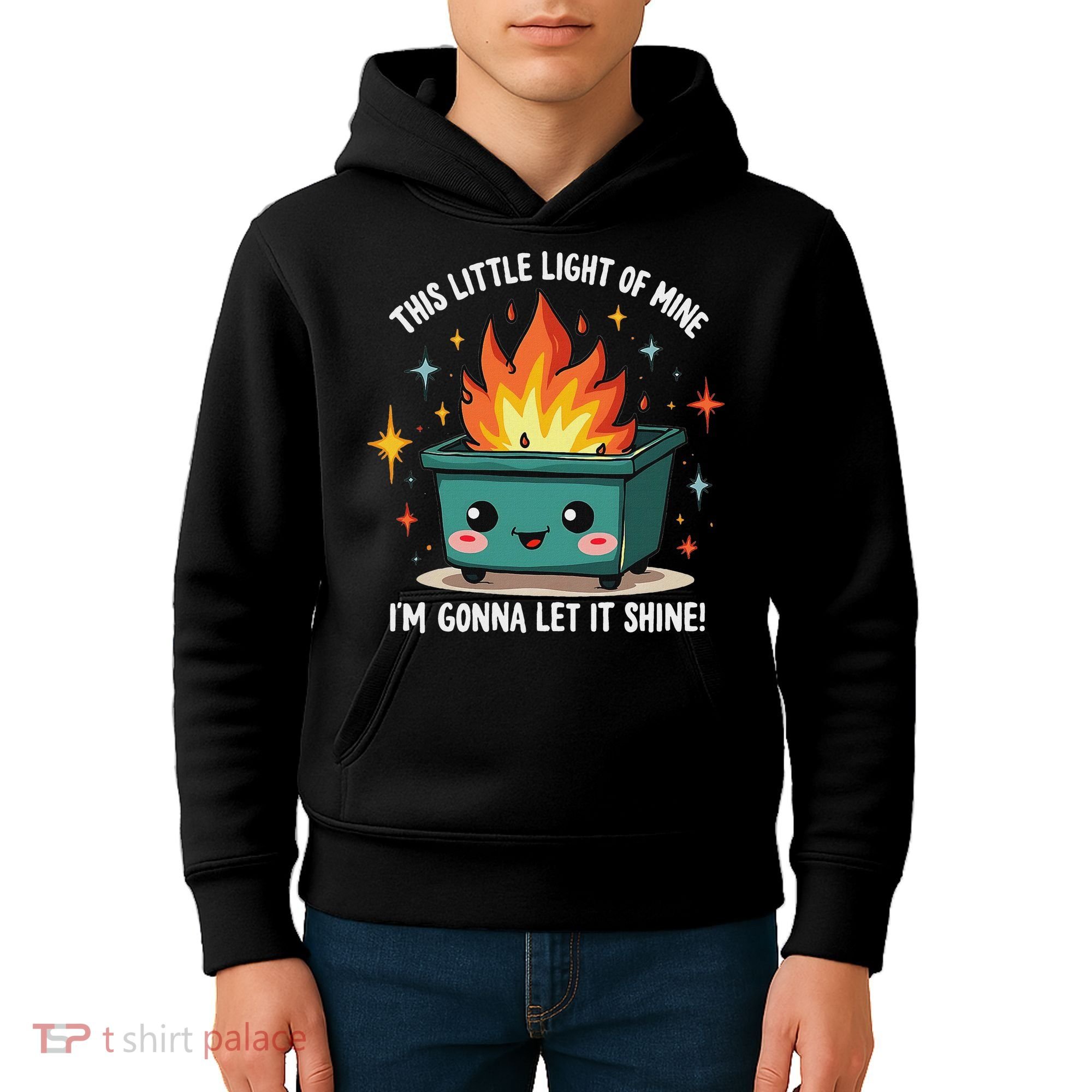 Fun Groovy This Little Light Of Mine Emotional Dumpster Fire Kids Hoodie