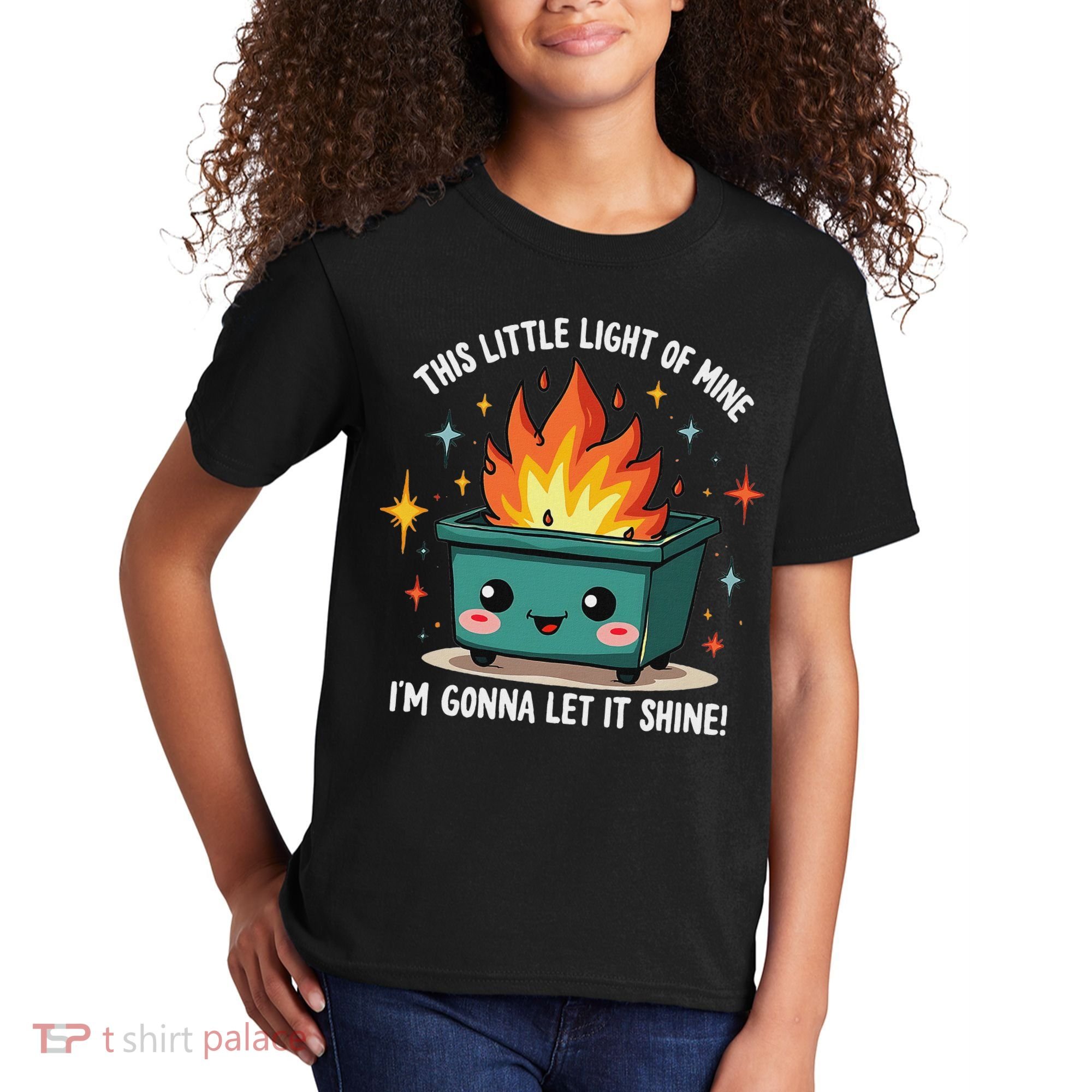 Fun Groovy This Little Light Of Mine Emotional Dumpster Fire Kids T-Shirt