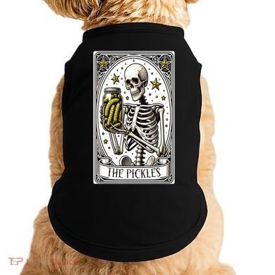 Funny Gardener The Pickle Skeleton Cucumber Gift Doggie Tank