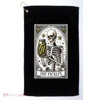 Funny Gardener The Pickle Skeleton Cucumber Gift Golf Towel thumb 0