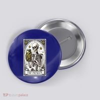 Funny Gardener The Pickle Skeleton Cucumber Gift Button thumb 0