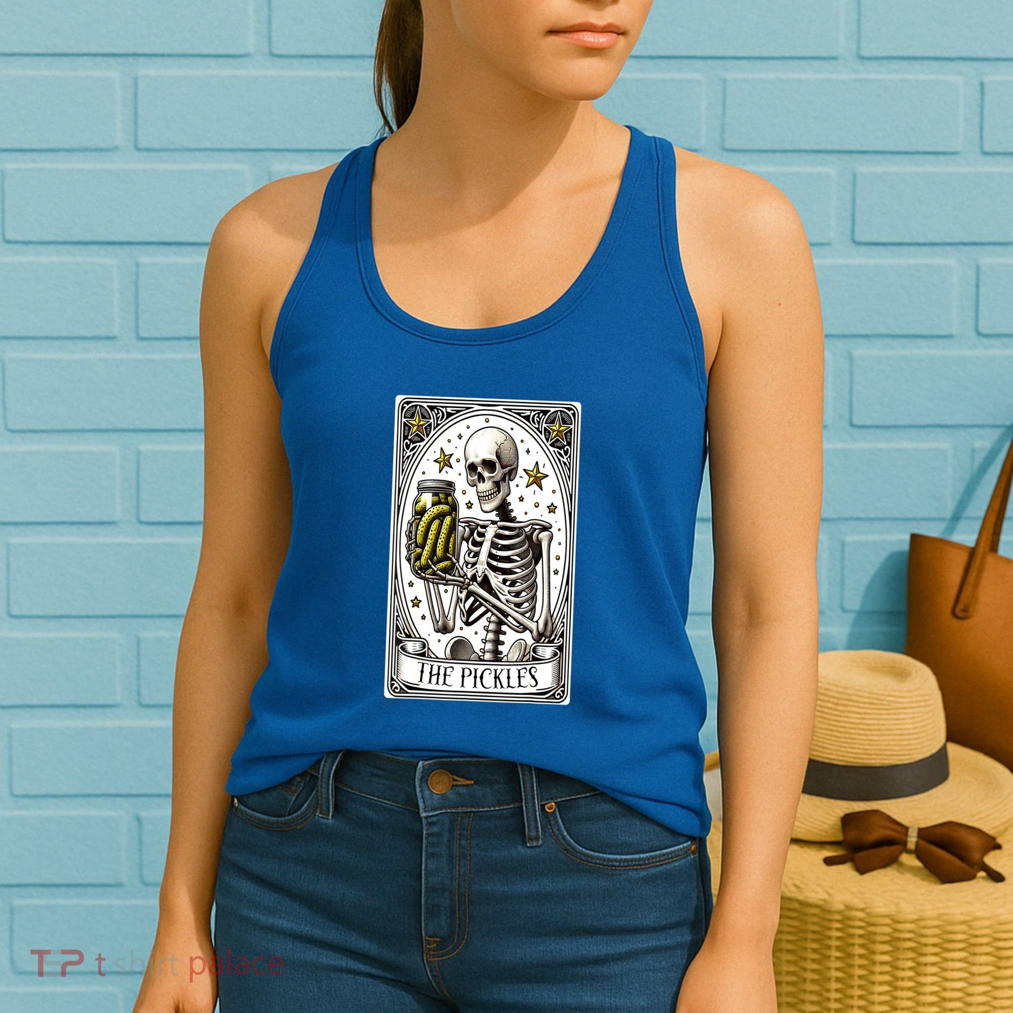 Funny Gardener The Pickle Skeleton Cucumber Gift Women's Tank Top