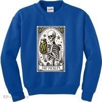 Funny Gardener The Pickle Skeleton Cucumber Gift Kids Sweatshirt thumb 0