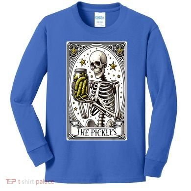 Funny Gardener The Pickle Skeleton Cucumber Gift Kids Long Sleeve Shirt