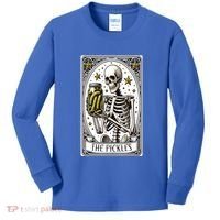 Funny Gardener The Pickle Skeleton Cucumber Gift Kids Long Sleeve Shirt thumb 0