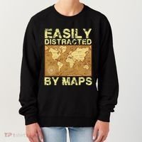 Funny Geography Teacher Easily Distracted By Maps Women's Sweatshirt thumb 0