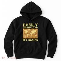 Funny Geography Teacher Easily Distracted By Maps Hoodie thumb 0