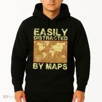 Funny Geography Teacher Easily Distracted By Maps Hoodie thumb 2