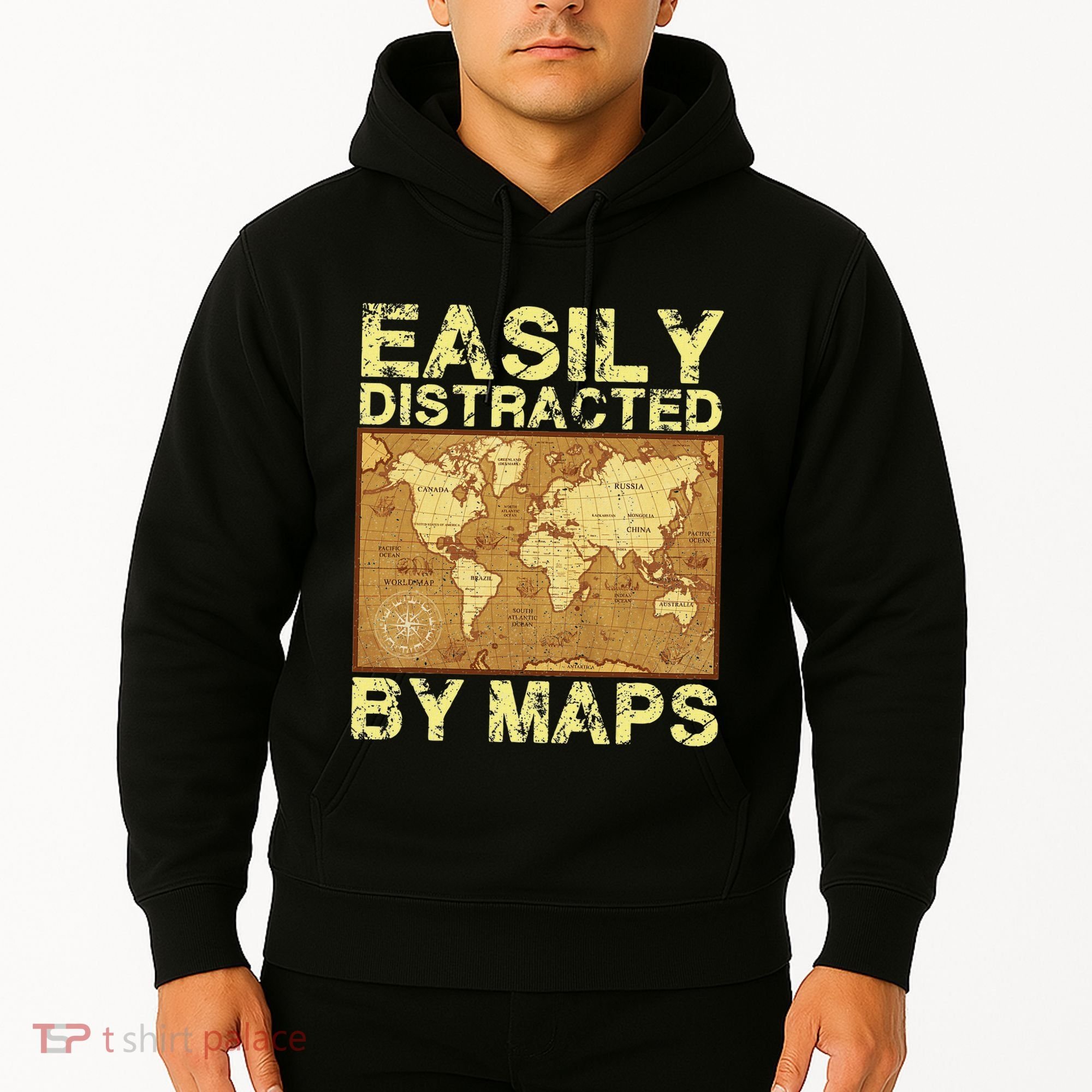 Funny Geography Teacher Easily Distracted By Maps Hoodie