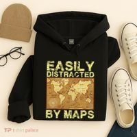 Funny Geography Teacher Easily Distracted By Maps Hoodie thumb 4