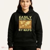Funny Geography Teacher Easily Distracted By Maps Hoodie thumb 5