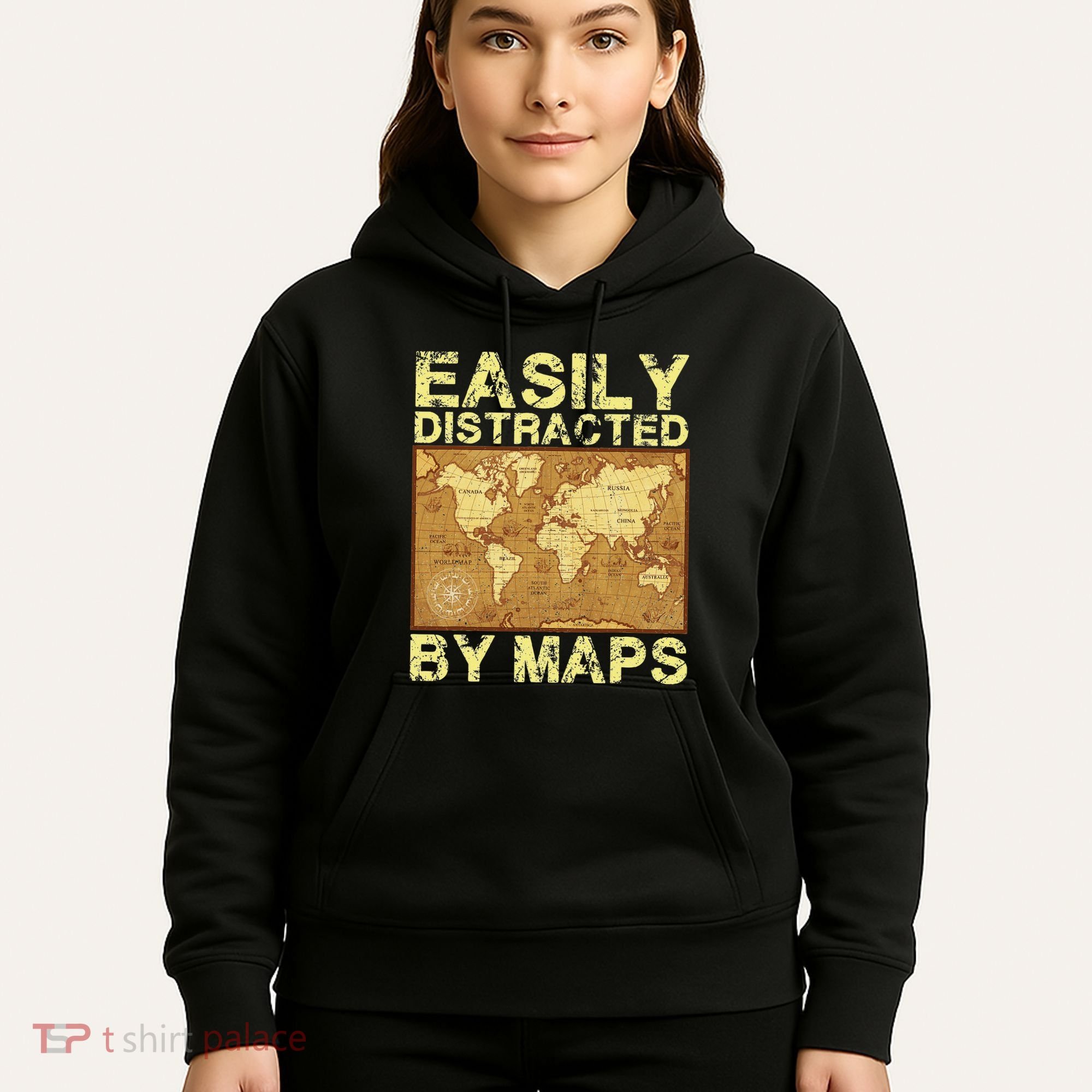 Funny Geography Teacher Easily Distracted By Maps Hoodie