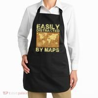 Funny Geography Teacher Easily Distracted By Maps Apron thumb 2
