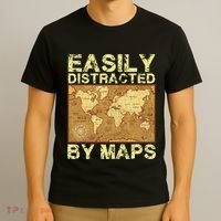 Funny Geography Teacher Easily Distracted By Maps T-Shirt thumb 3