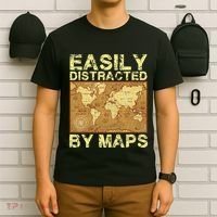 Funny Geography Teacher Easily Distracted By Maps T-Shirt thumb 6