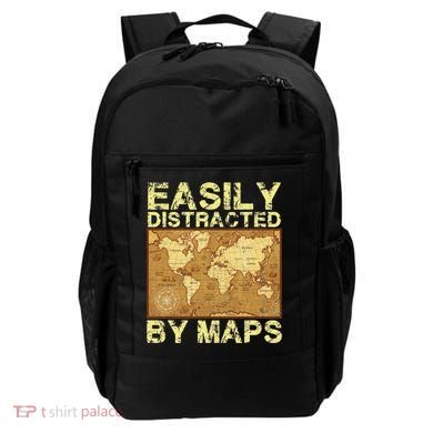 Funny Geography Teacher Easily Distracted By Maps Backpack