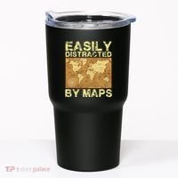 Funny Geography Teacher Easily Distracted By Maps Tumbler thumb 0