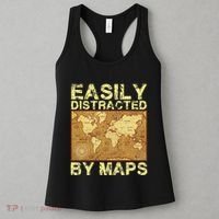 Funny Geography Teacher Easily Distracted By Maps Women's Tank Top thumb 3