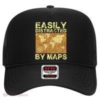 Funny Geography Teacher Easily Distracted By Maps Hat thumb 0
