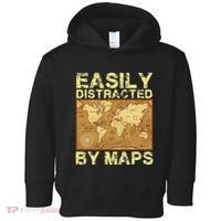 Funny Geography Teacher Easily Distracted By Maps Toddler Hoodie thumb 0