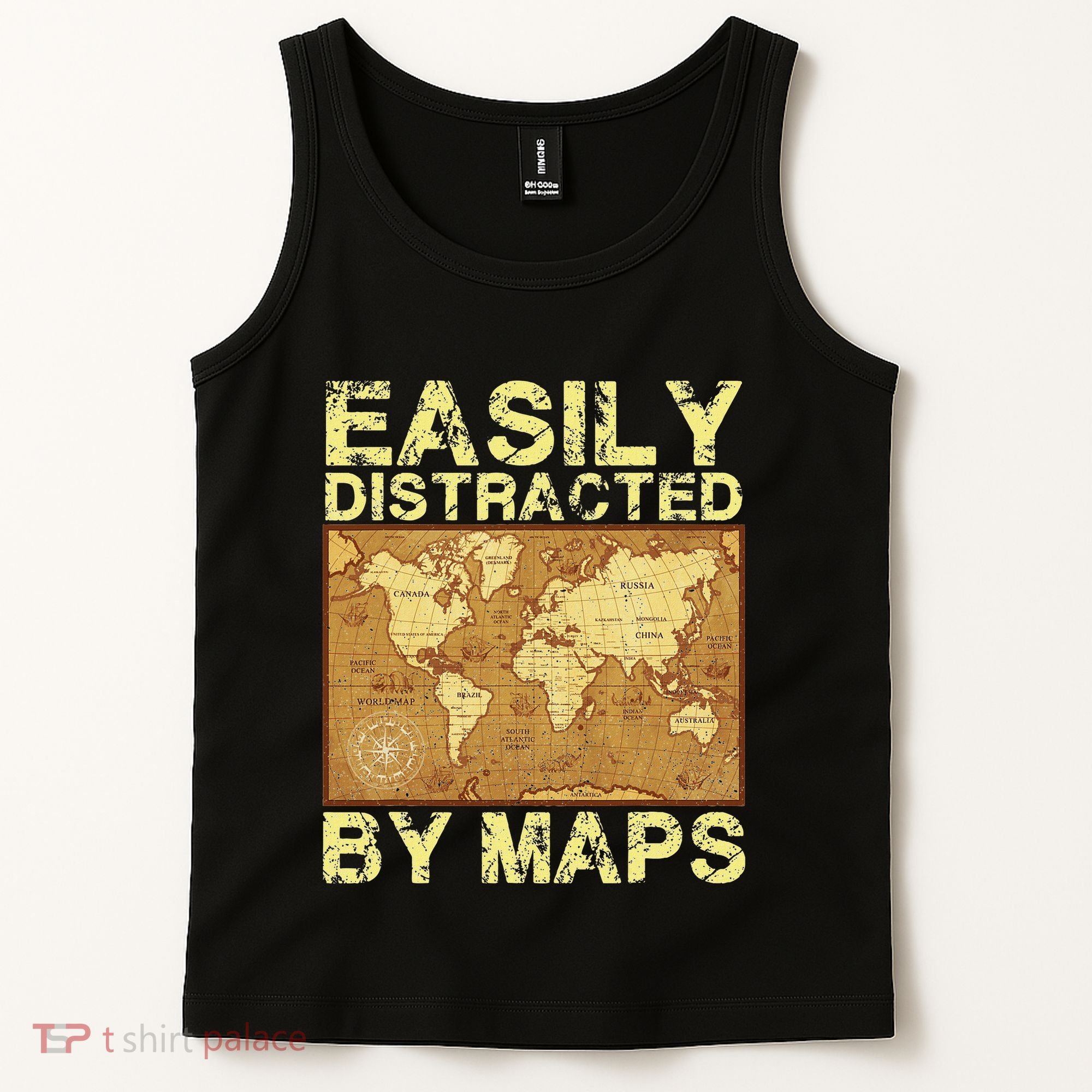 Funny Geography Teacher Easily Distracted By Maps Tank Top